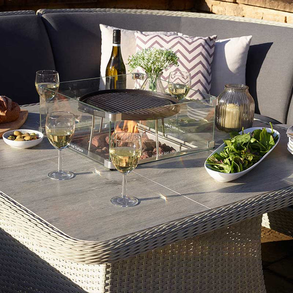Bramblecrest Reversible Griddle &amp; Bracket for Square Firepit Table image 4