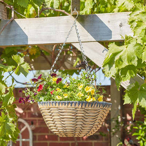 Smart Garden Savanna Faux Rattan Hanging Basket (14-inch) image 0