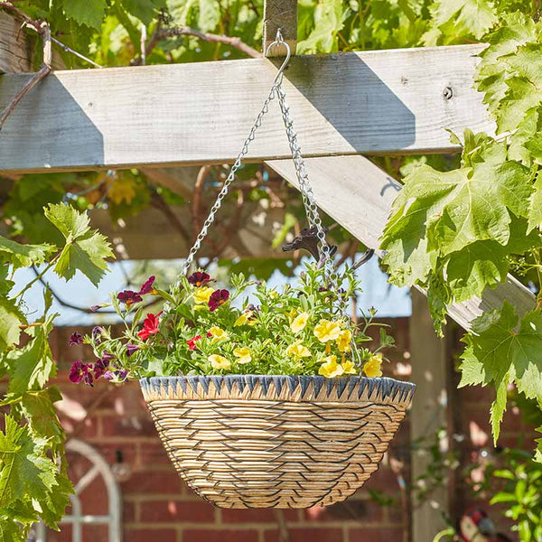 Smart Garden Savanna Faux Rattan Hanging Basket (14-inch) image 0