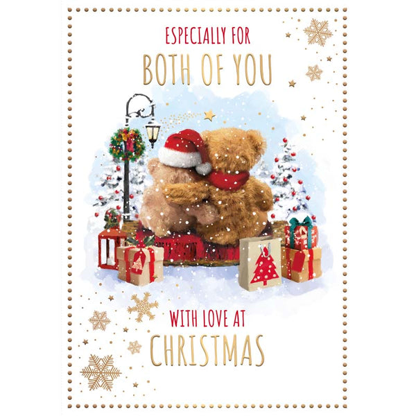 Words N Wishes Bears Cuddling Surrounded By Presents Christmas Card image 0