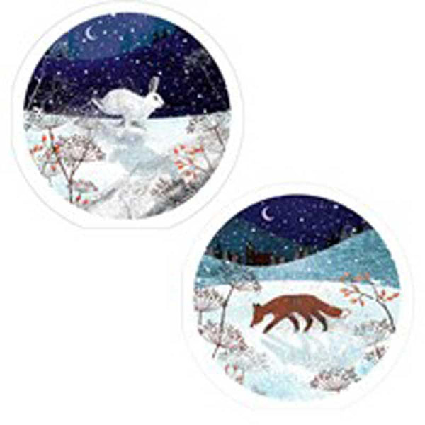 RSPB Luxury Circular Christmas Cards - Wintery Night (Pack of 10) image 1