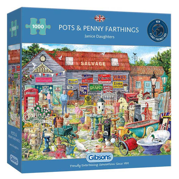 Gibsons Pots & Penny Farthings 1000 Piece Jigsaw Puzzle image 2