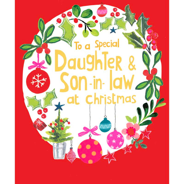 Paper Salad To A Special Daughter & Son-In-Law Wreath Christmas Card image 0