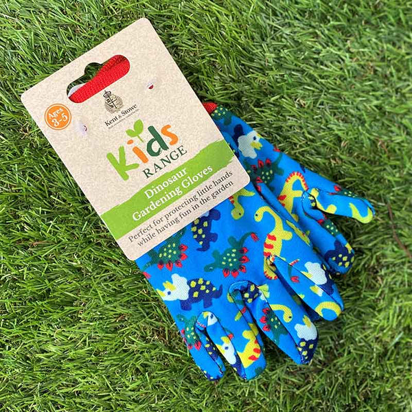 Kent & Stowe Kids Dinosaur Gardening Gloves (Age 3-5) - Blue image