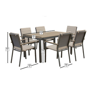 Bramblecrest Zurich 6 Seat Rectangular Dining Set with Parasol & Base image 6