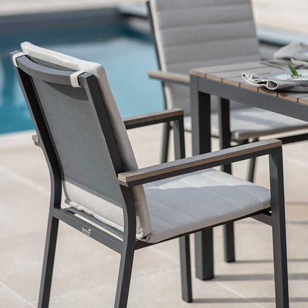 Bramblecrest Zurich 6 Seat Rectangular Dining Set with Parasol & Base image 2