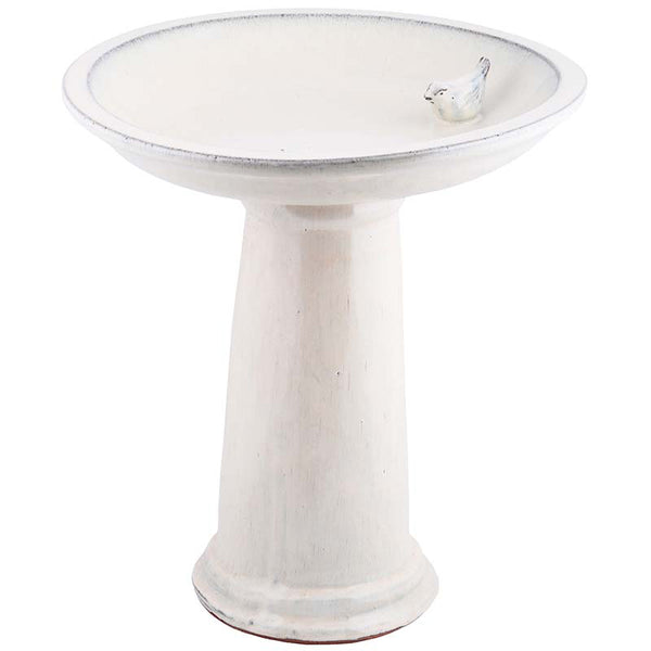 Fallen Fruits Ceramic Bird Bath on Pedestal Cream image 0