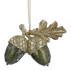 Gisela Graham Green & Gold Acrylic Acorn image 0