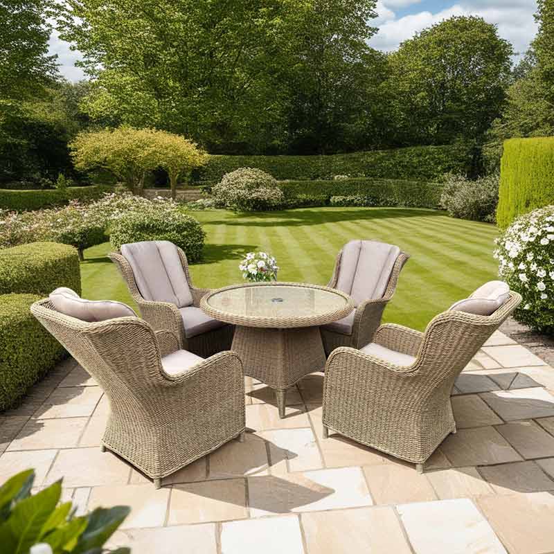 Orchard Life Mulberry 4 Seat Round Dining Set with 110cm Table image 0