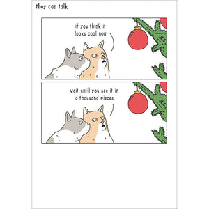 Woodmansterne Two Cats Looking Christmas Card image 0