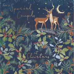 Woodmansterne Deer & Foilage Special Couple Christmas Card image 0