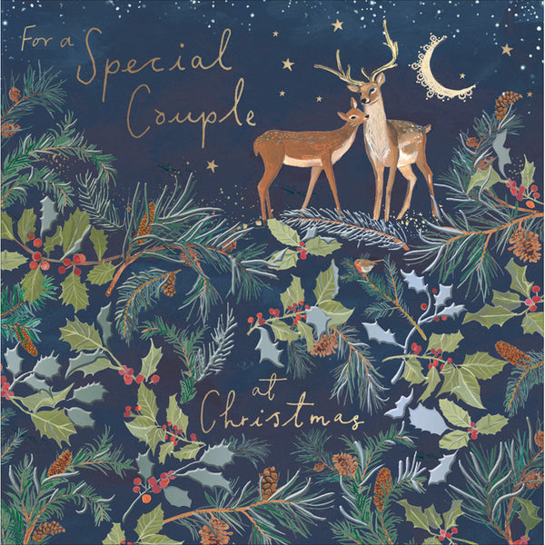 Woodmansterne Deer & Foilage Special Couple Christmas Card image 0