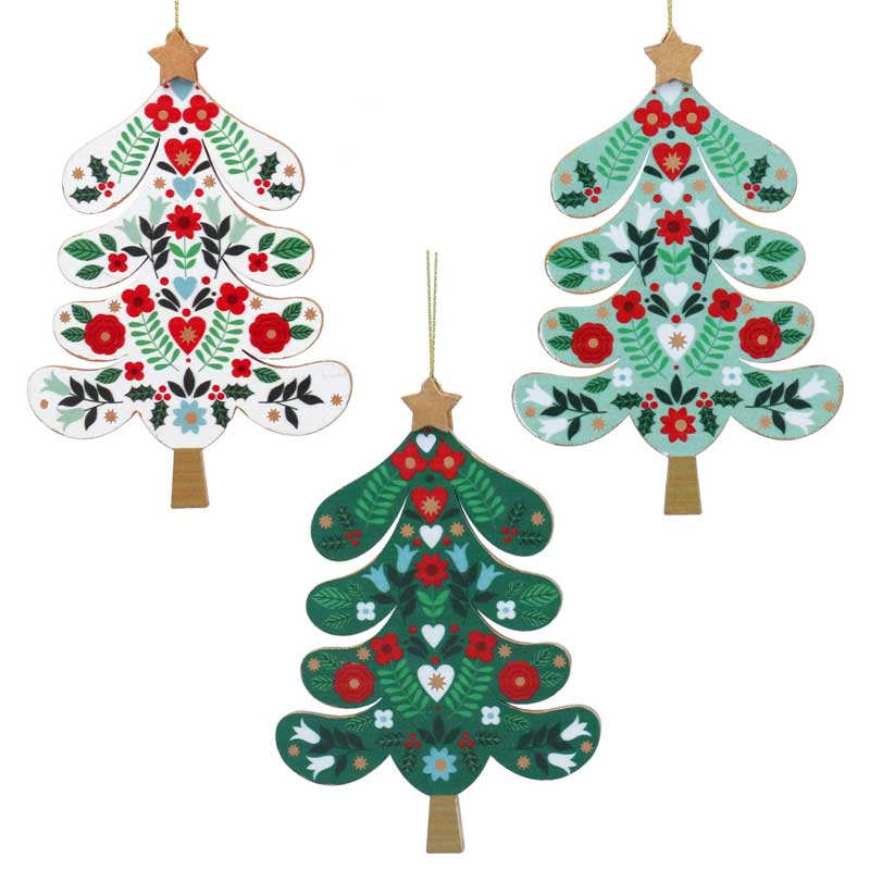 Gisela Graham Alpine Wood Tree (Assorted Designs) image 0