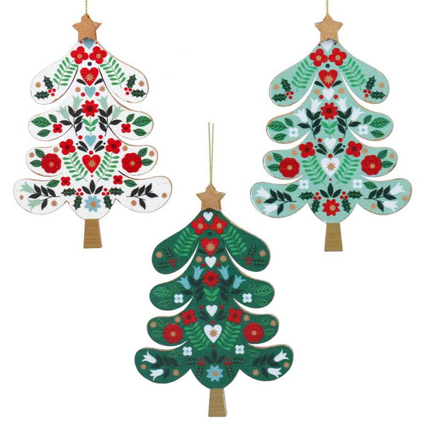 Gisela Graham Alpine Wood Tree (Assorted Designs) image 0