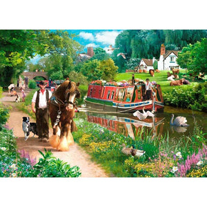 House of Puzzles Tow Path 1000 Piece Jigsaw Puzzle image 0