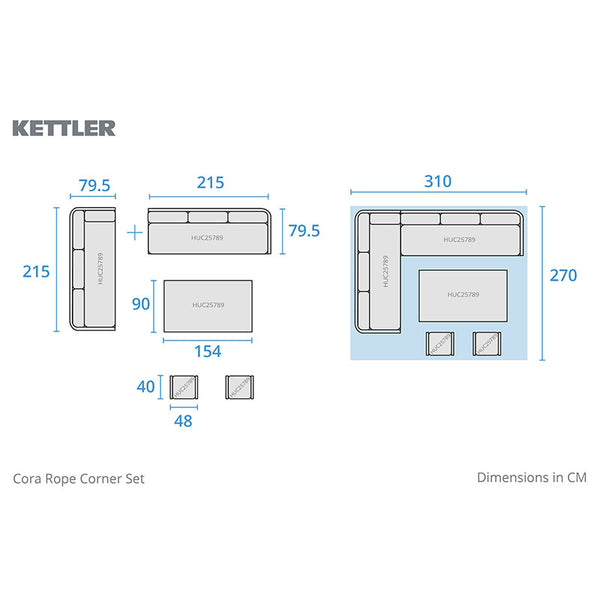 Kettler Cora L-Shape Wooden Corner Set image 13