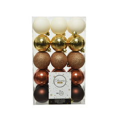 Decoris Shatterproof Baubles in Brown (Pack of 30) image 0