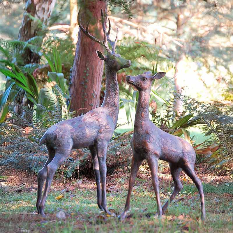 Home & Garden UK Extra Large Stag & Doe Garden Statue Set image 0