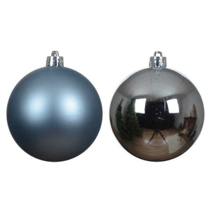 Decoris Shatterproof Baubles in Blue Ice (Pack of 6) image 1