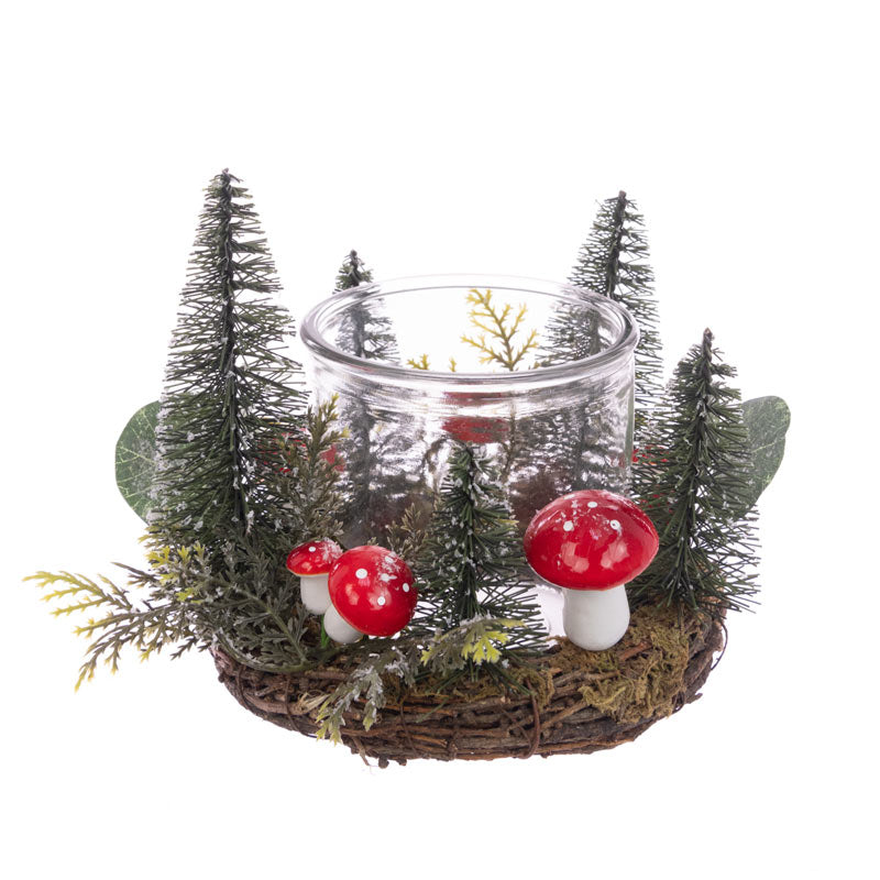 Floralsilk Round Tree &amp; Toadstool Candle Holder image 0