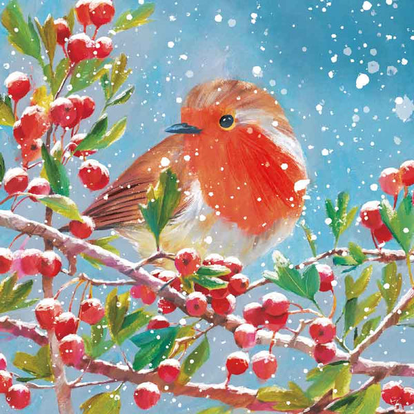 Ling Design Large Deluxe Cards - Winter Robins (Pack of 12) image 0