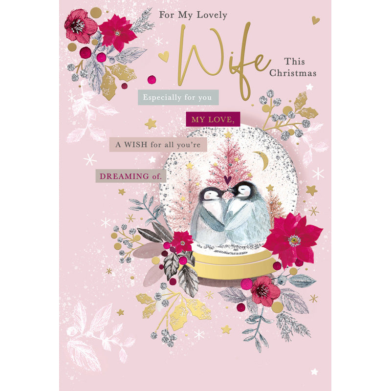 Words N Wishes Snow Globe Wife Christmas Card image 0