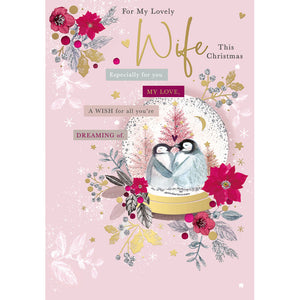 Words N Wishes Snow Globe Wife Christmas Card image 0