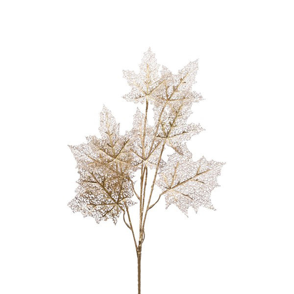 Everlands Gold Skeleton Leaves Spray (85cm) image 0