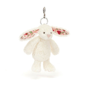 Jellycat Blossom Cream Bunny Bag Charm - Berry image 0