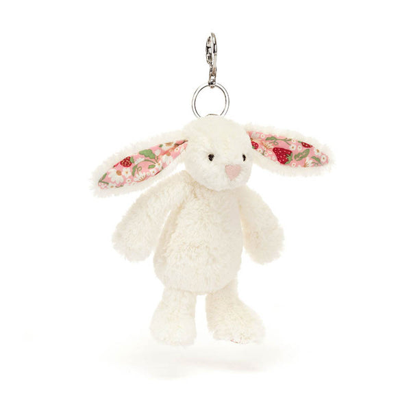 Jellycat Blossom Cream Bunny Bag Charm - Berry image 0