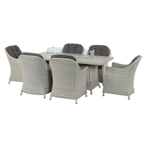 Bramblecrest Monterey 6 Seat Garden Dining Set in Dove Grey with Rectangular Firepit Table image 5
