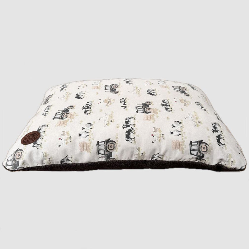 Snug & Cosy Farmyard Dog Lounger Cream image 0