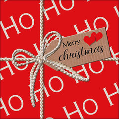 Ambiente Paper Napkins - Ho Ho Gift Red (Pack of 20) image 0