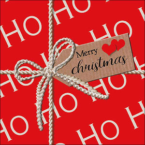 Ambiente Paper Napkins - Ho Ho Gift Red (Pack of 20) image 0