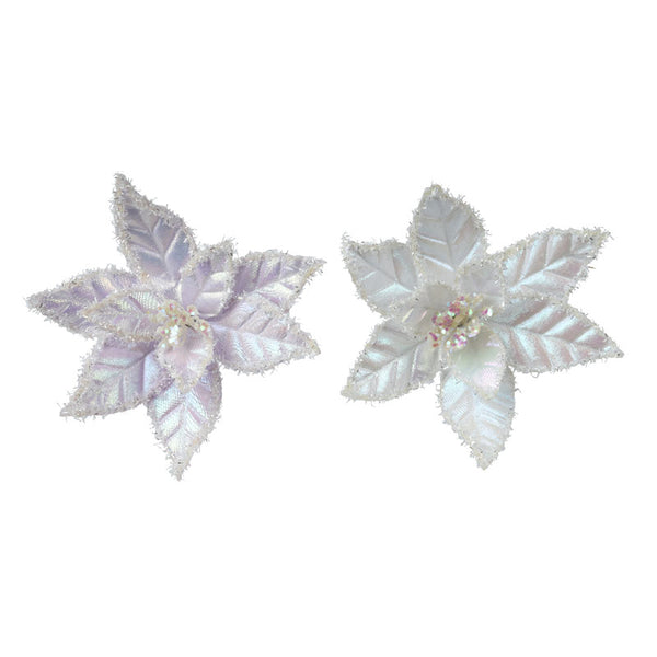Everlands Polyester Flower Clip with Glitter (Assorted Designs) image 0