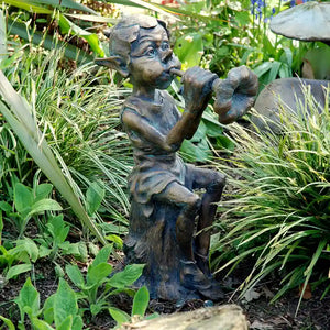 Home & Garden UK Pixie with Flute Garden Statue image 0