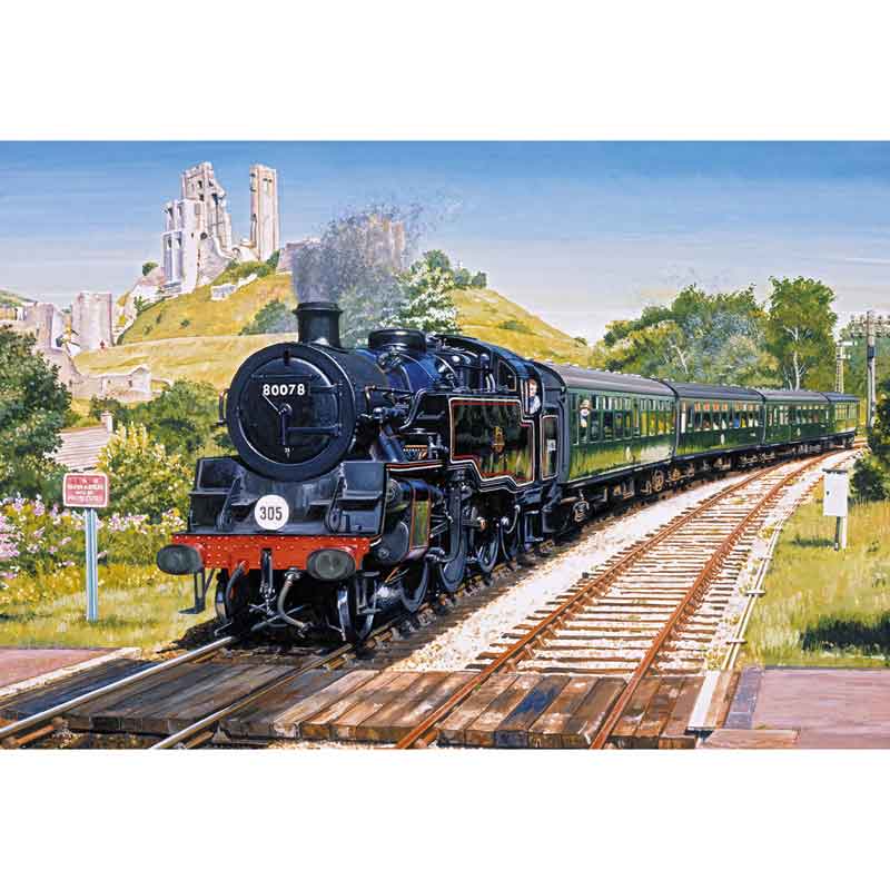Gibsons Corfe Castle Crossing 500 Piece Jigsaw Puzzle image 0