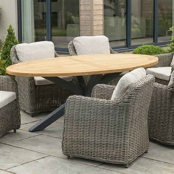 Orchard Life Morello 6 Seat Oval Dining Set - Grey Weave image 1