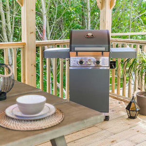 Grillstream Classic 2 Burner Hybrid Barbecue with Side Burner - Matt Grey image 1