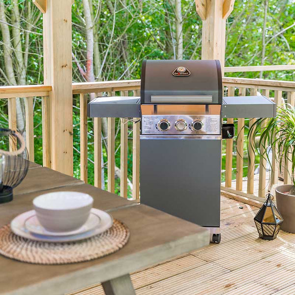 Grillstream Classic 2 Burner Hybrid Barbecue with Side Burner - Matt Grey image 1