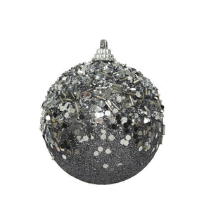 Decoris Foam Bauble with Glitter & Sequins in Warm Grey image 0