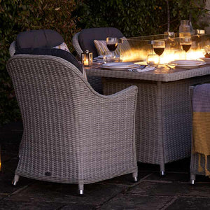 Bramblecrest Monterey 6 Seat Garden Dining Set in Dove Grey with Rectangular Firepit Table image 2