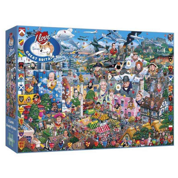 Gibsons I Love Great Britain 1000 Piece Jigsaw Puzzle image 1