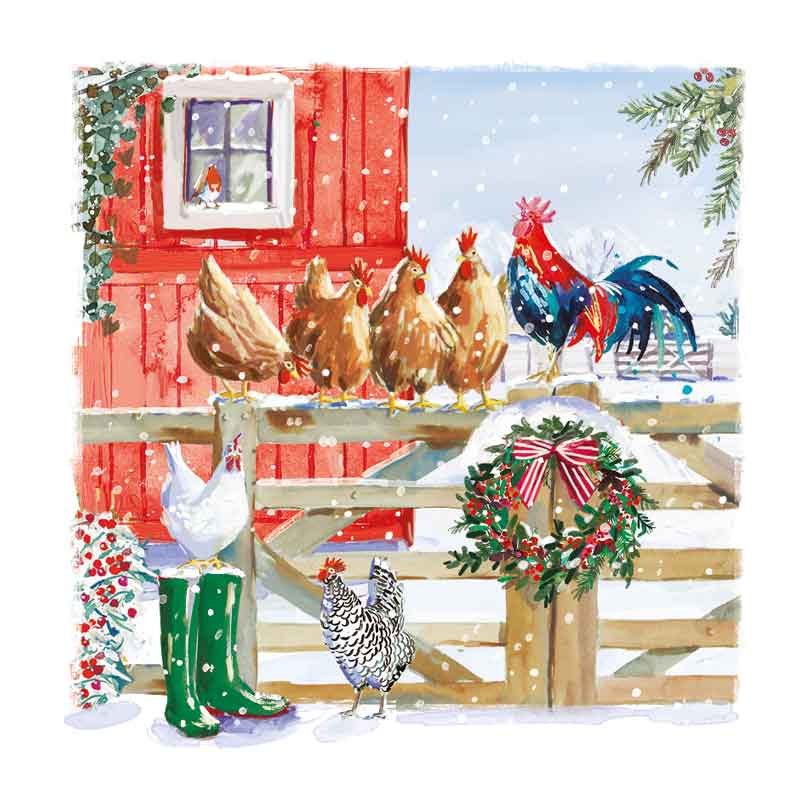 Ling Design Large Deluxe Cards - Winter On The Farm (Pack of 12) image 0