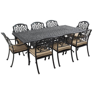 Hartman Amalfi 8 Seat Garden Dining Set in Bronze with Rectangular Table, 3m Parasol &amp; 15kg Base image 3