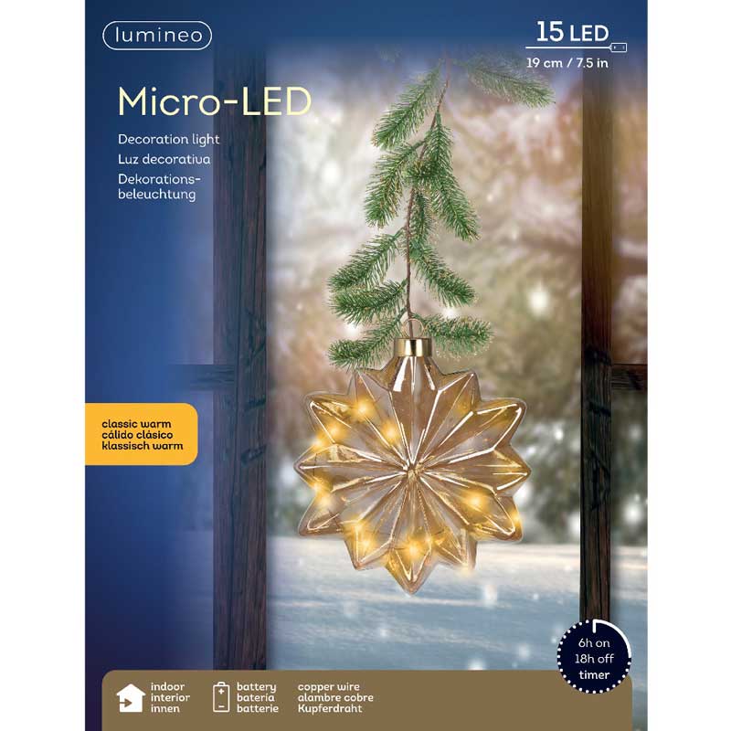 Lumineo Micro LED Hanging Amber Flower with Faux Foliage image 0