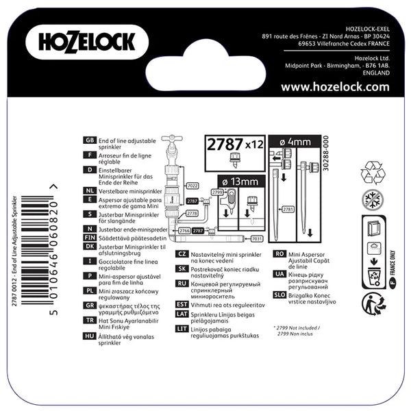 Hozelock 360º Adjustable Sprinkler (Pack of 12) image 1