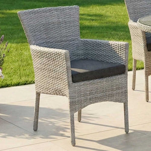 Orchard Life Elberta 4 Seat Round Dining Set with 2.5m Parasol & Base (Grey Weave) image 2