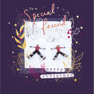 Woodmansterne Snow Angels Special Friend Christmas Card image 0