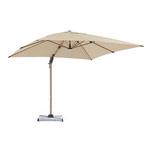 Bramblecrest Truro 3 x 3 m Square Cantilever Wood Effect Parasol in Sand with LED, Granite Base &amp; Cover image 3